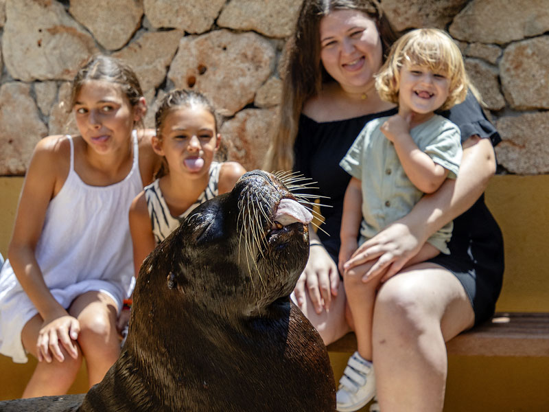 Familia participando en la Experiencia VIP de Selwo Marina